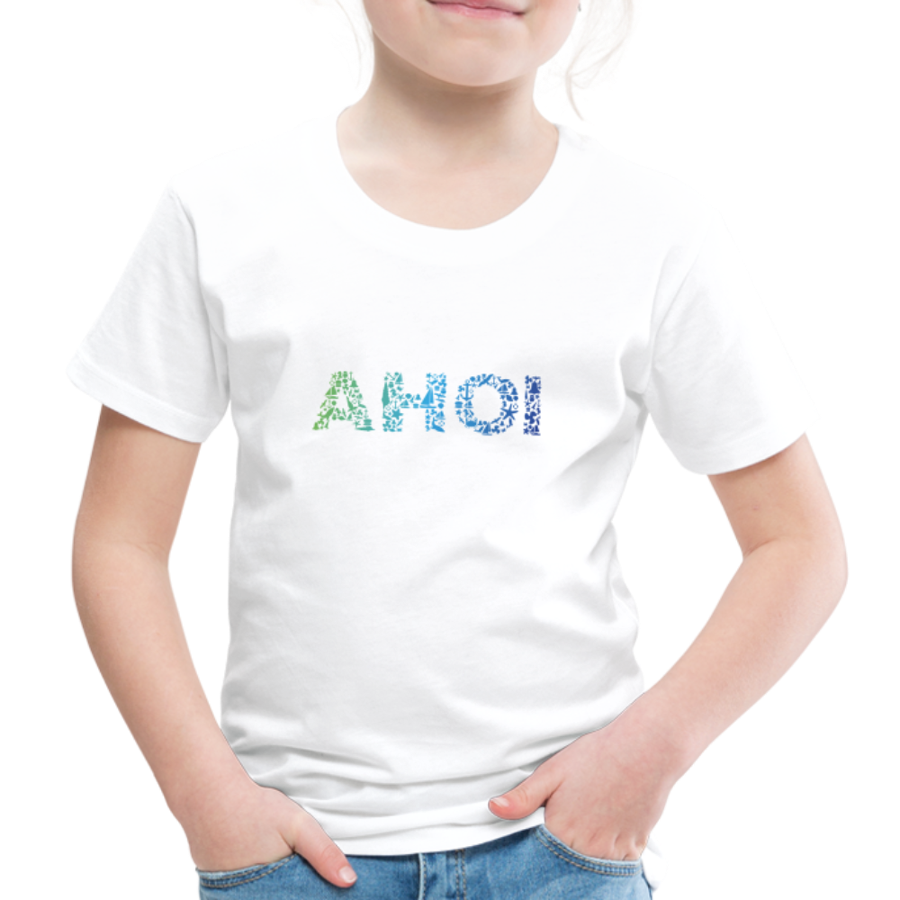 Kinder Premium T-Shirt - Ahoi doodles - weiß