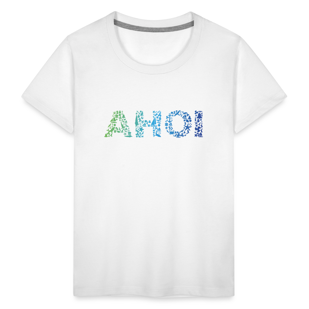 Kinder Premium T-Shirt - Ahoi doodles - weiß