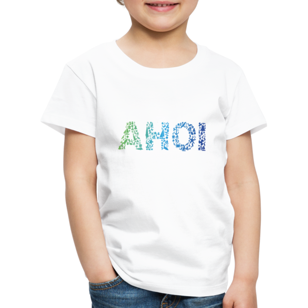 Kinder Premium T-Shirt - Ahoi doodles - weiß
