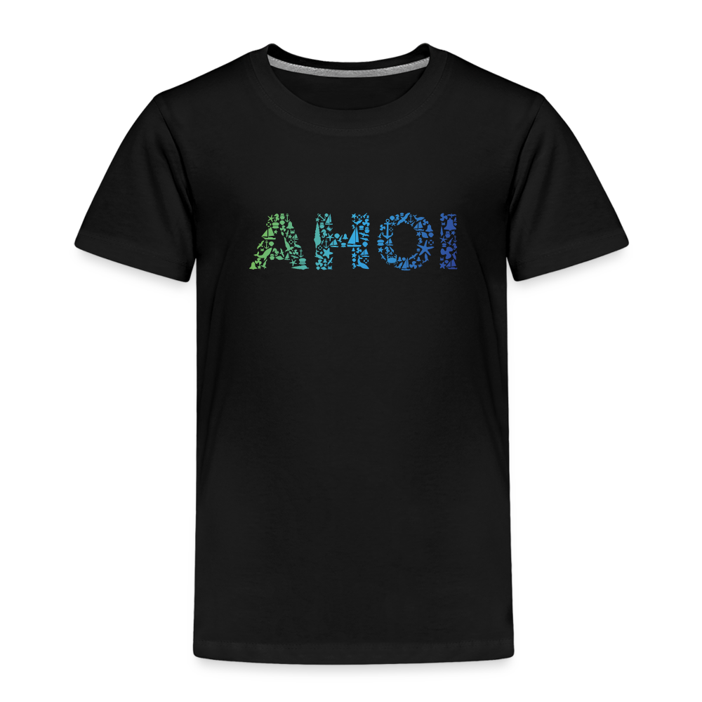 Kinder Premium T-Shirt - Ahoi doodles - Schwarz