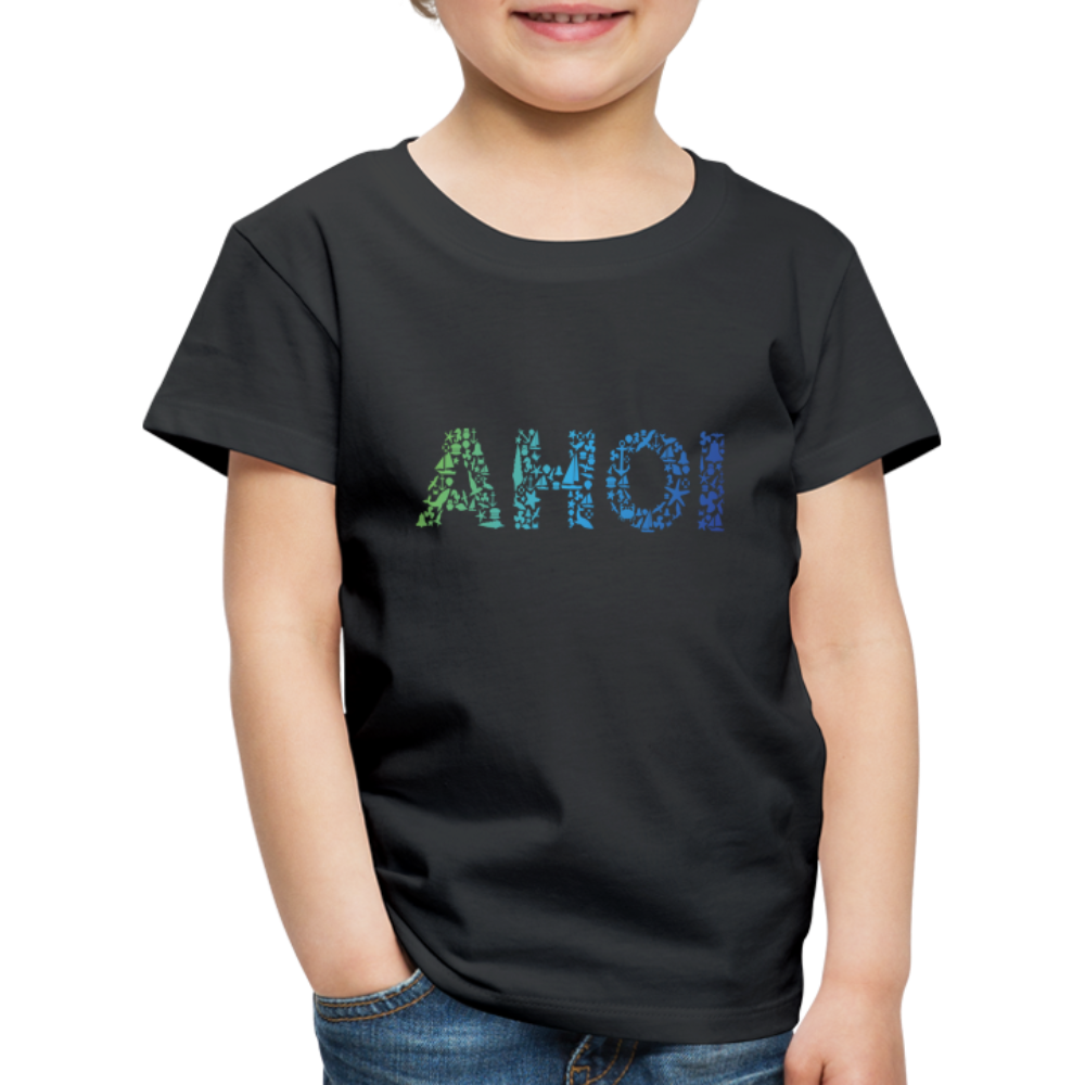 Kinder Premium T-Shirt - Ahoi doodles - Schwarz