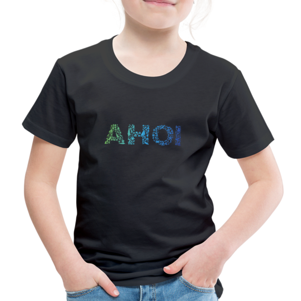 Kinder Premium T-Shirt - Ahoi doodles - Schwarz