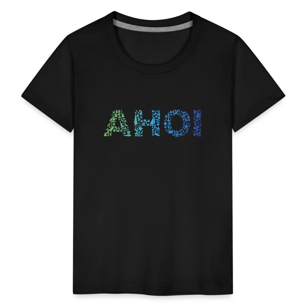 Kinder Premium T-Shirt - Ahoi doodles - Schwarz