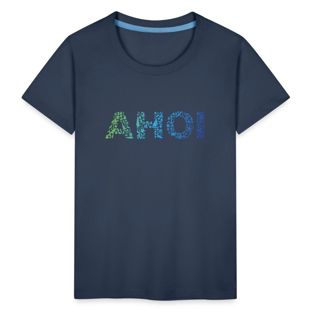 Kinder Premium T-Shirt - Ahoi doodles - Navy