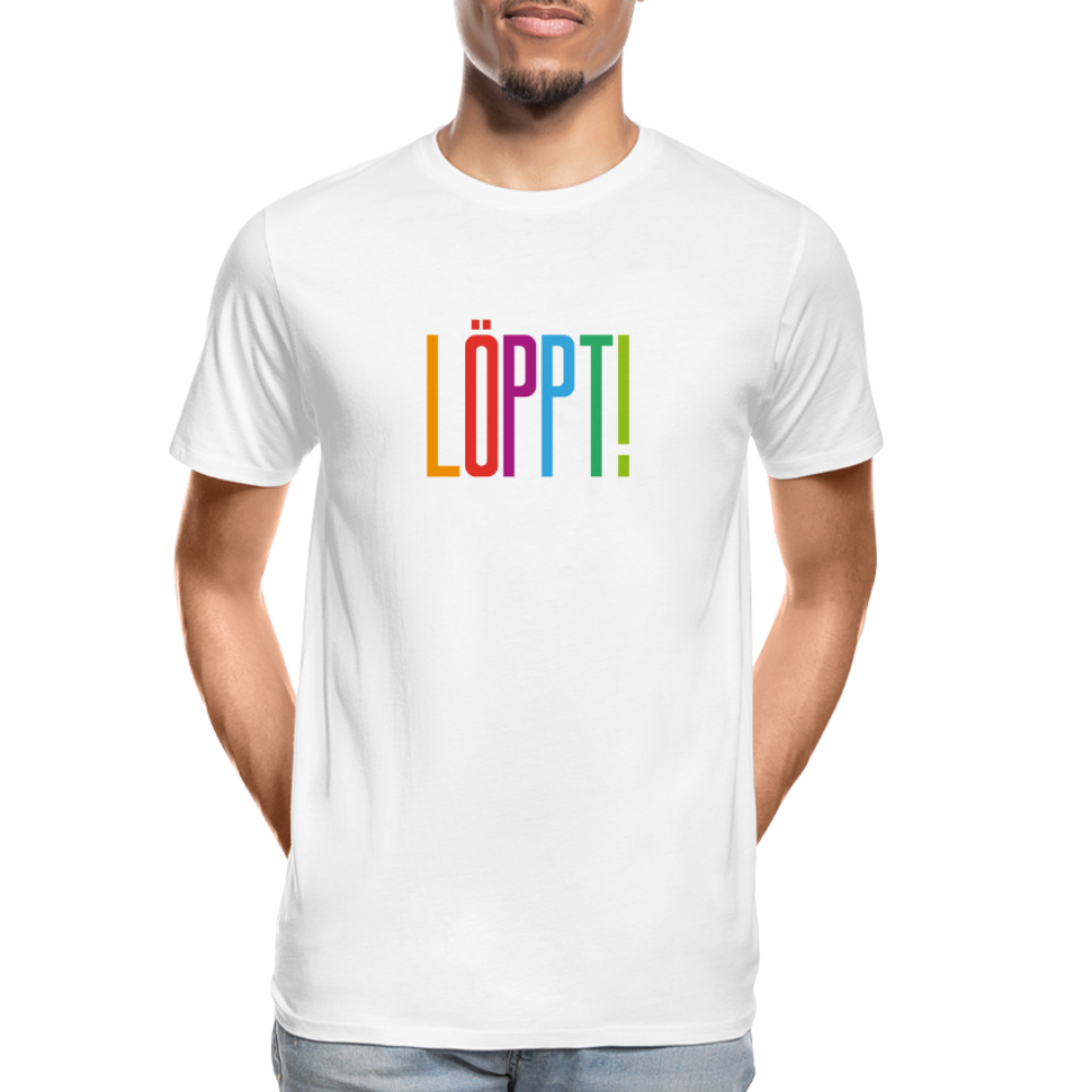 Männer Premium Bio T-Shirt - Löppt! - weiß