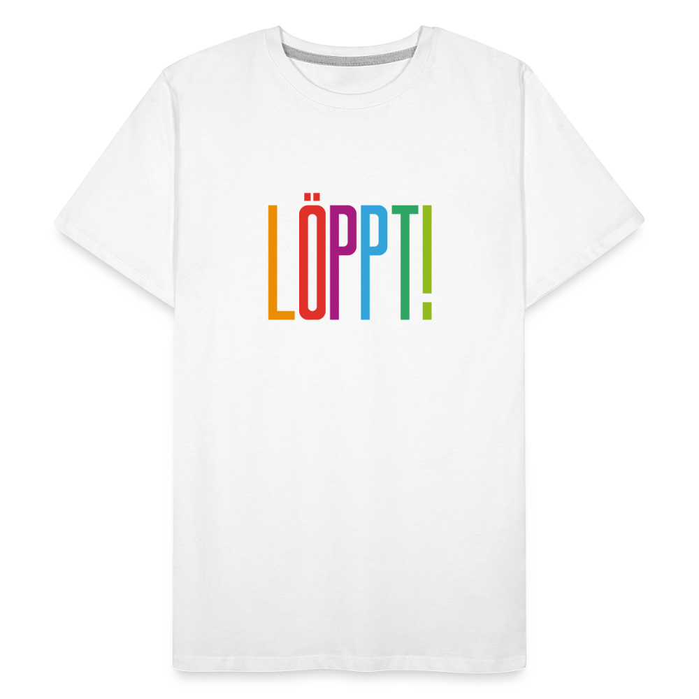 Männer Premium Bio T-Shirt - Löppt! - weiß