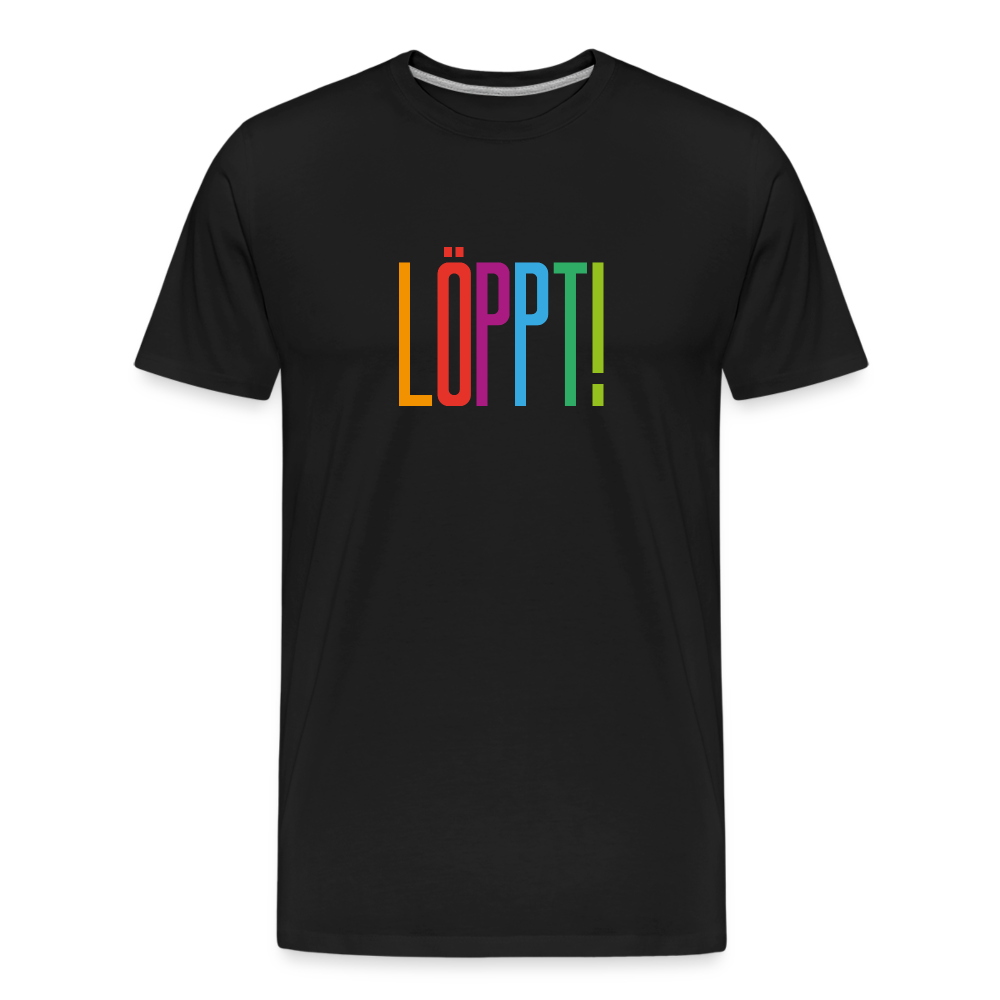 Männer Premium Bio T-Shirt - Löppt! - Schwarz