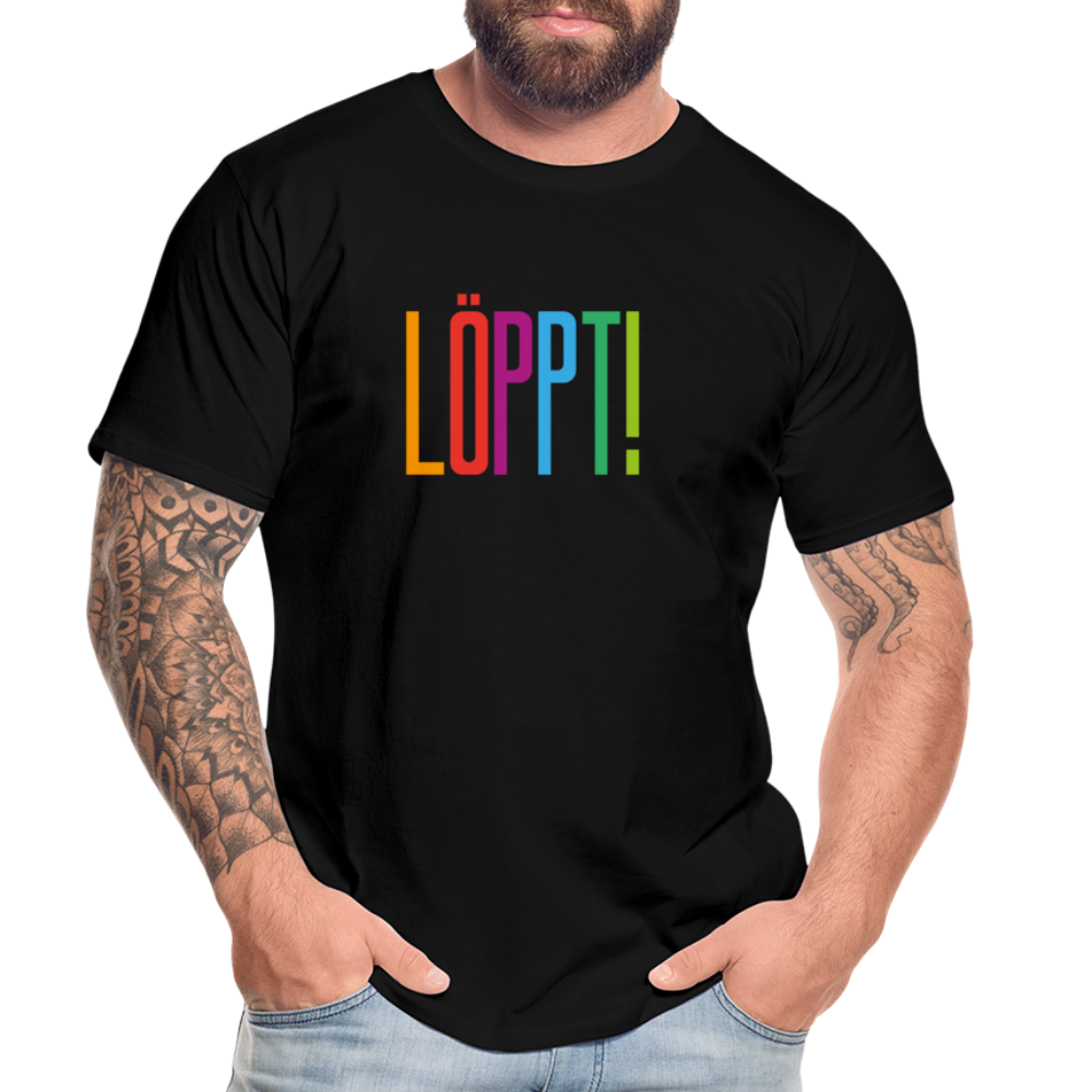 Männer Premium Bio T-Shirt - Löppt! - Schwarz