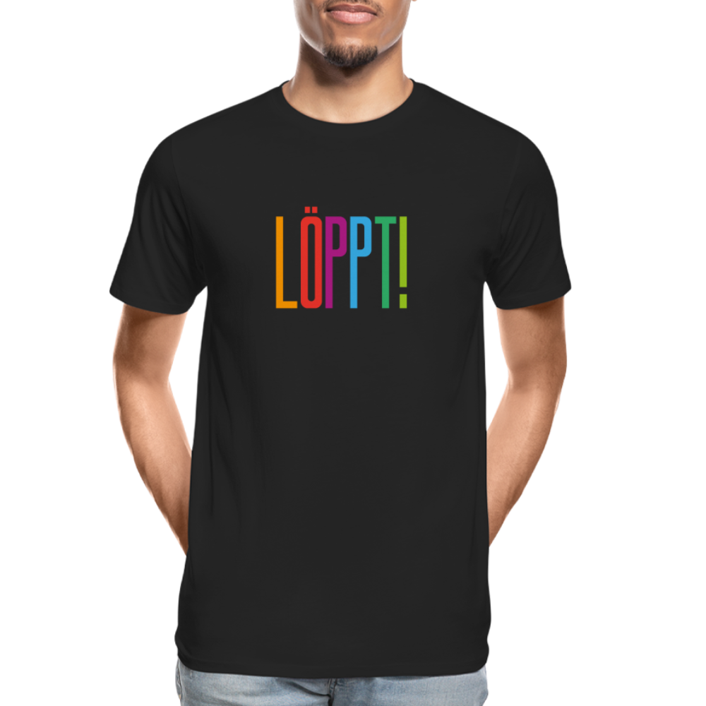 Männer Premium Bio T-Shirt - Löppt! - Schwarz