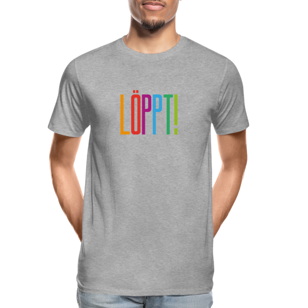 Männer Premium Bio T-Shirt - Löppt! - Grau meliert