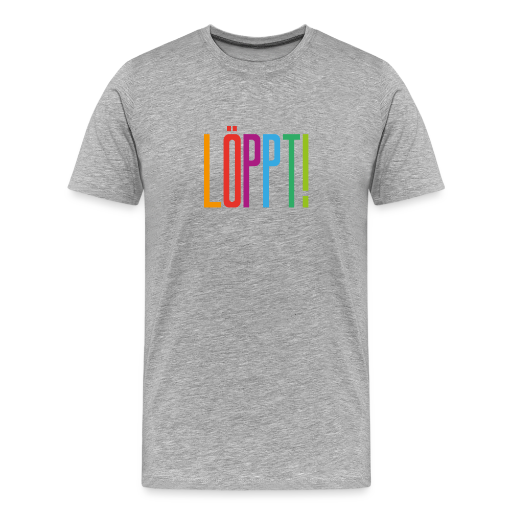 Männer Premium Bio T-Shirt - Löppt! - Grau meliert