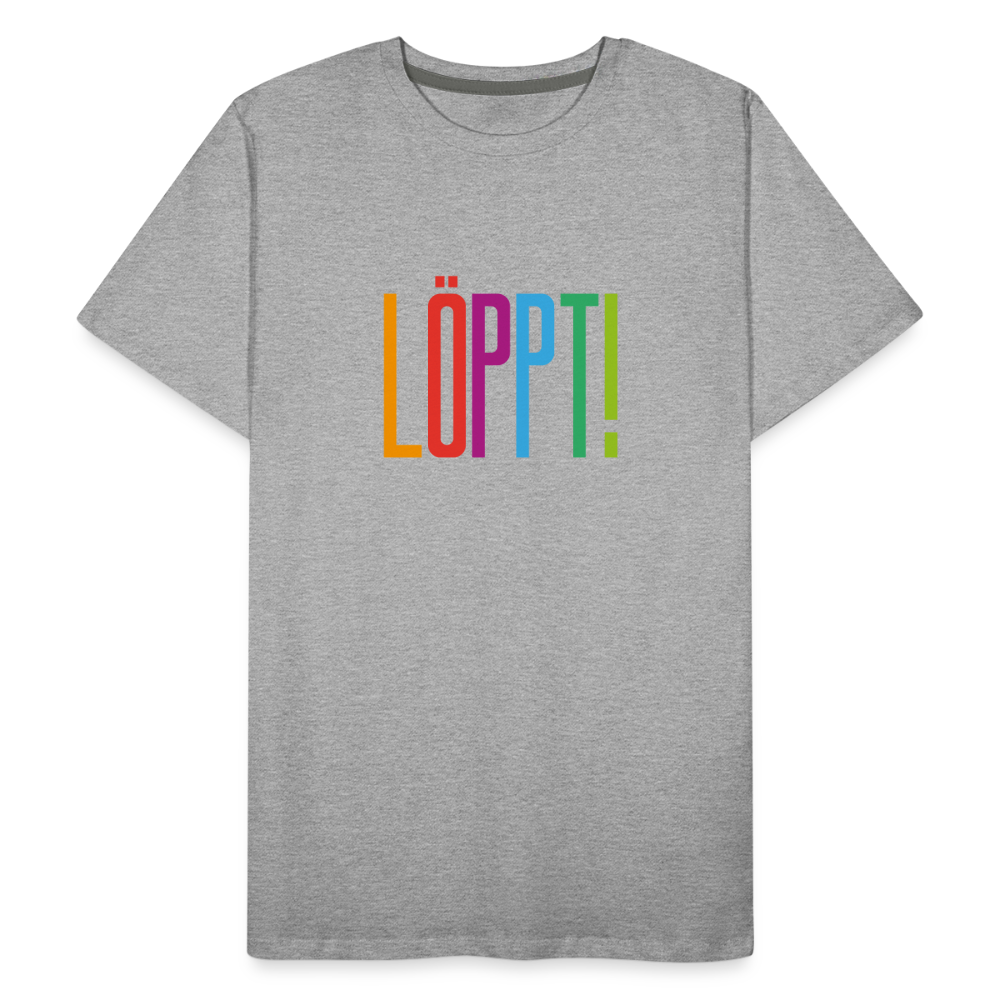 Männer Premium Bio T-Shirt - Löppt! - Grau meliert