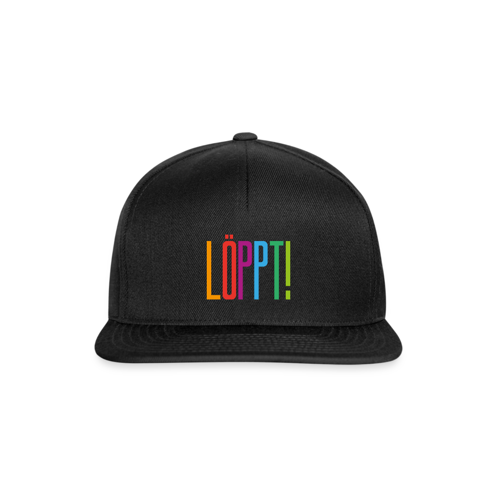 Snapback Cap - Löppt! - Schwarz/Schwarz