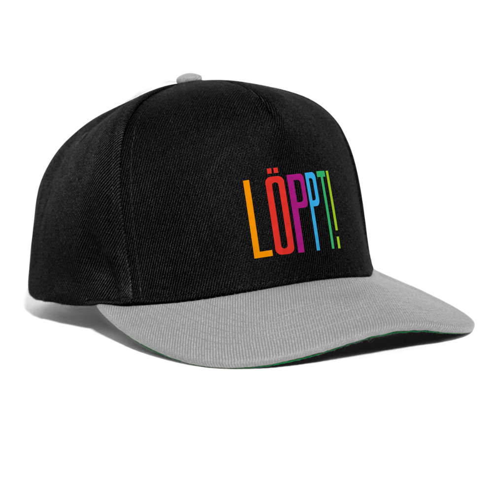 Snapback Cap - Löppt! - Schwarz/Grau
