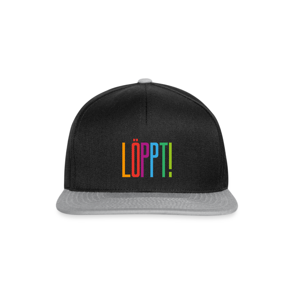 Snapback Cap - Löppt! - Schwarz/Grau