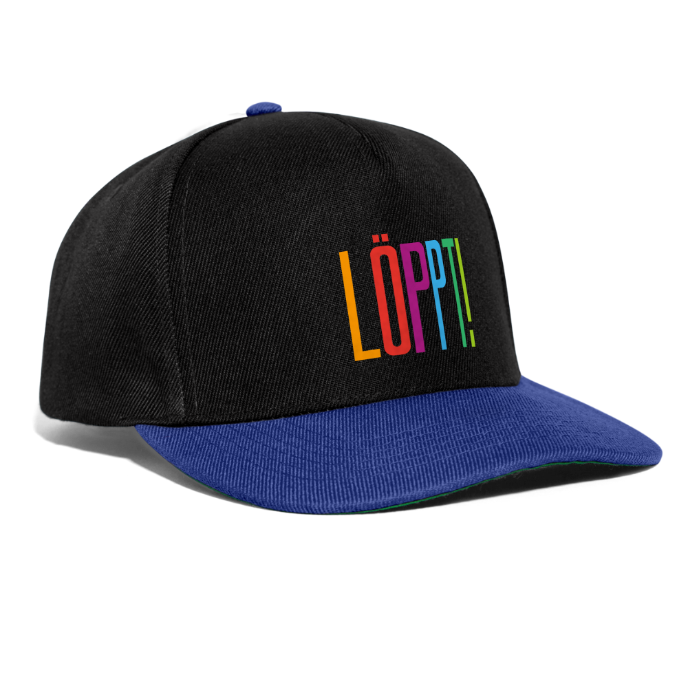 Snapback Cap - Löppt! - Schwarz/Königsblau