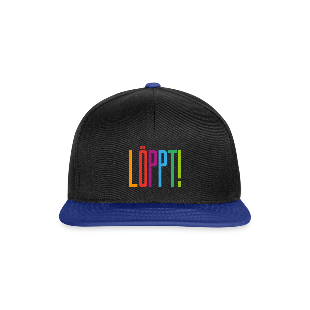 Snapback Cap - Löppt! - Schwarz/Königsblau