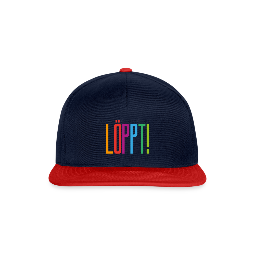 Snapback Cap - Löppt! - Navy/Rot
