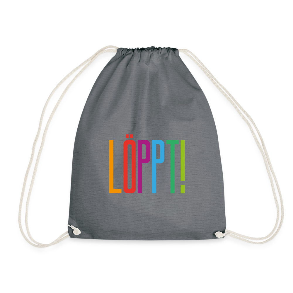 Turnbeutel - Löppt! - Grau
