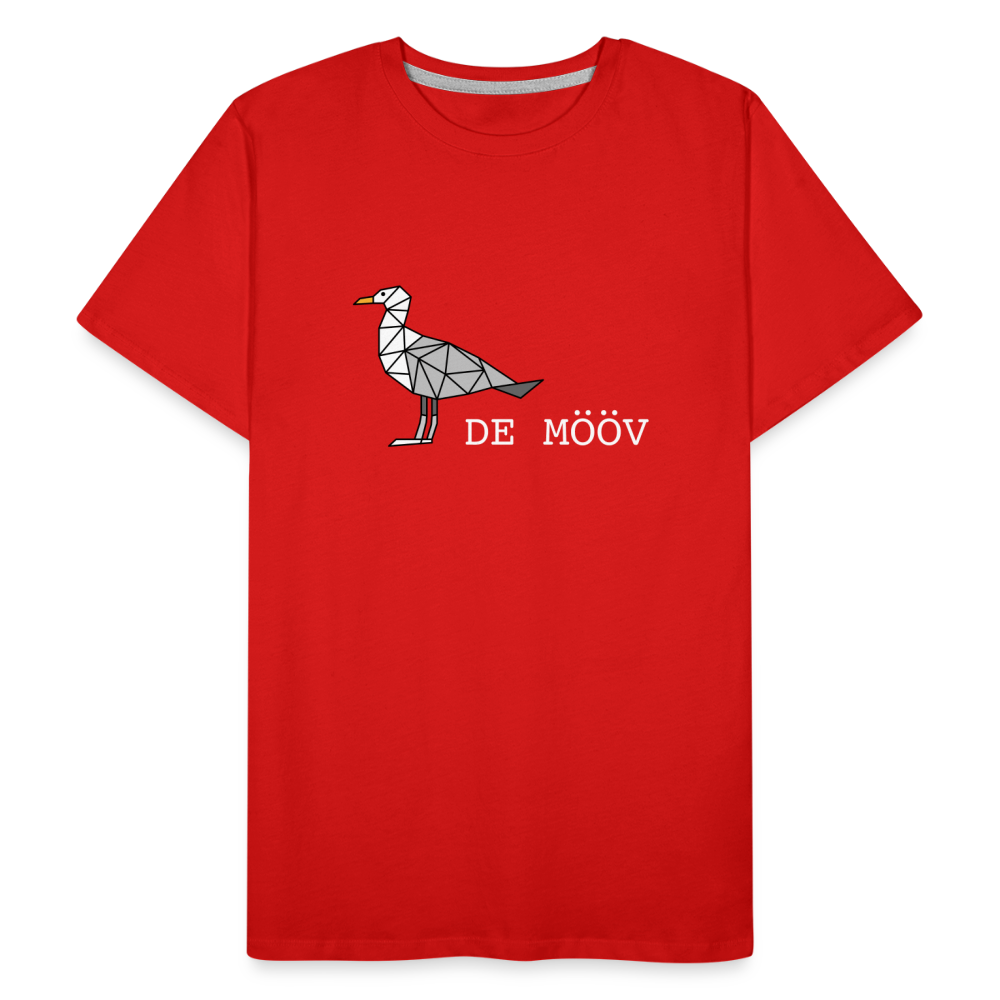 Männer Premium Bio T-Shirt - de mövv (weiss) - Rot