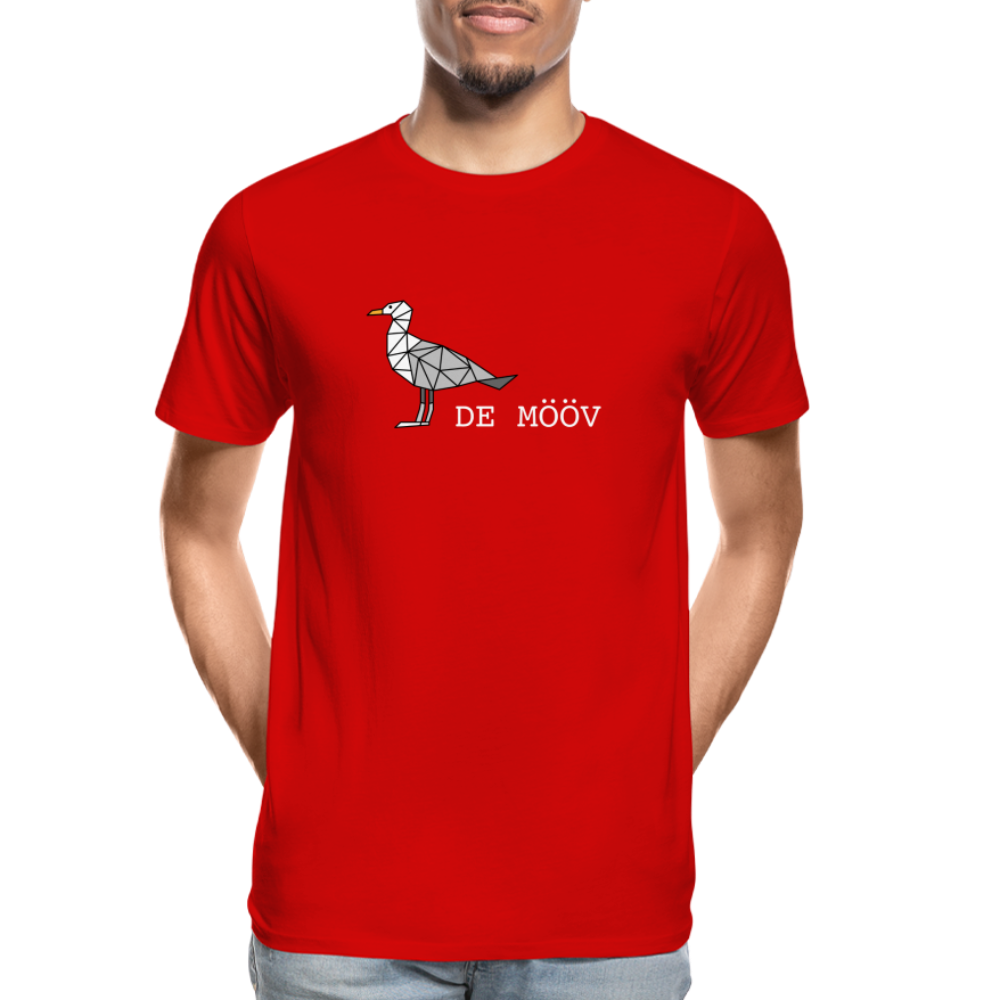 Männer Premium Bio T-Shirt - de mövv (weiss) - Rot