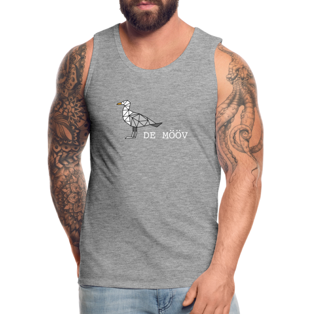 Männer Premium Tank Top - de Mööv (weiss) - Grau meliert