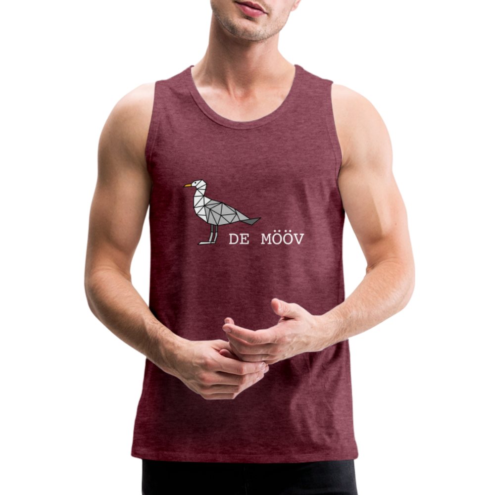 Männer Premium Tank Top - de Mööv (weiss) - Bordeauxrot meliert