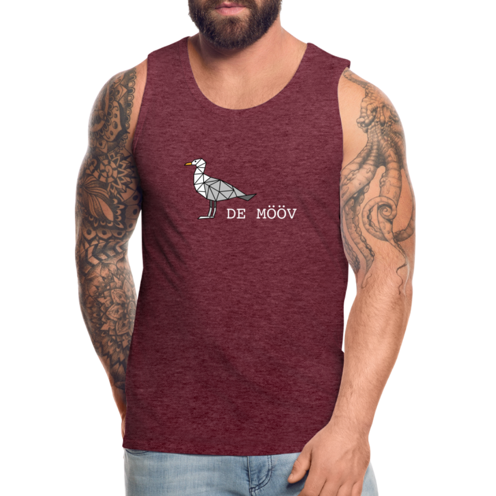 Männer Premium Tank Top - de Mööv (weiss) - Bordeauxrot meliert