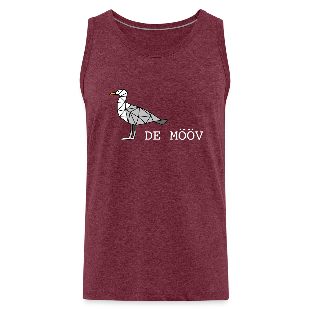 Männer Premium Tank Top - de Mööv (weiss) - Bordeauxrot meliert