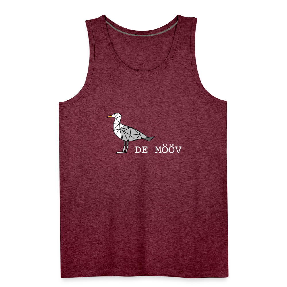 Männer Premium Tank Top - de Mööv (weiss) - Bordeauxrot meliert