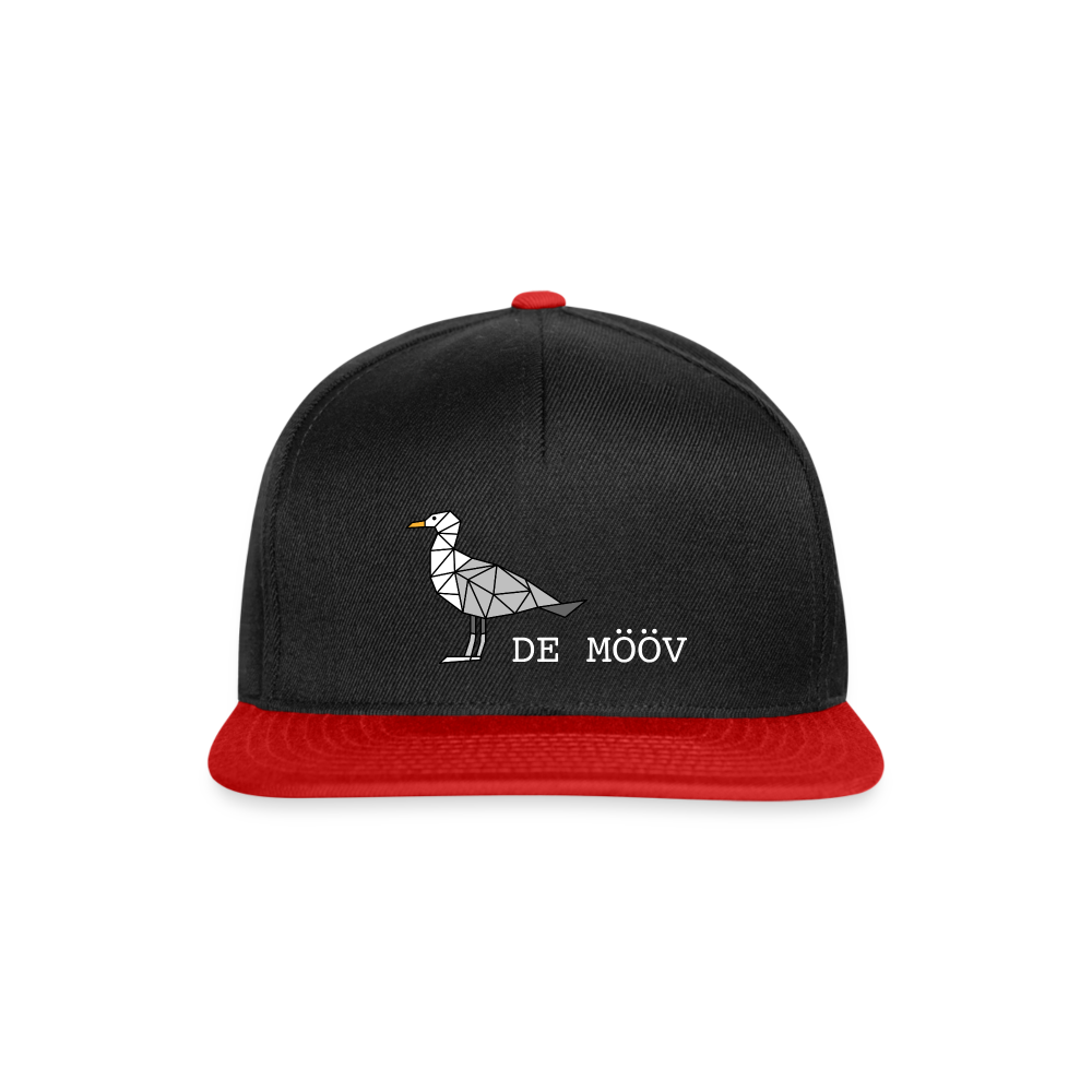 Snapback Cap - de Mööv (weiss) - Schwarz/Rot