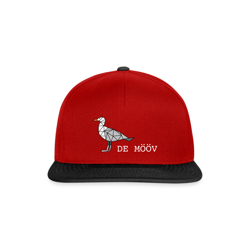 Snapback Cap - de Mööv (weiss) - Rot/Schwarz
