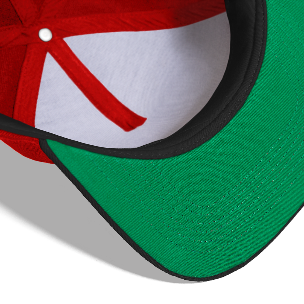 Snapback Cap - de Mööv (weiss) - Rot/Schwarz