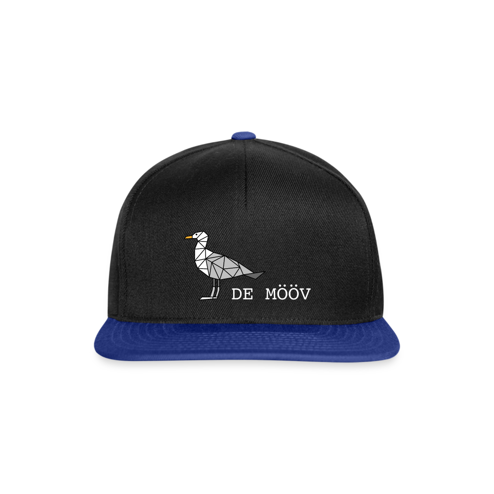 Snapback Cap - de Mööv (weiss) - Schwarz/Königsblau