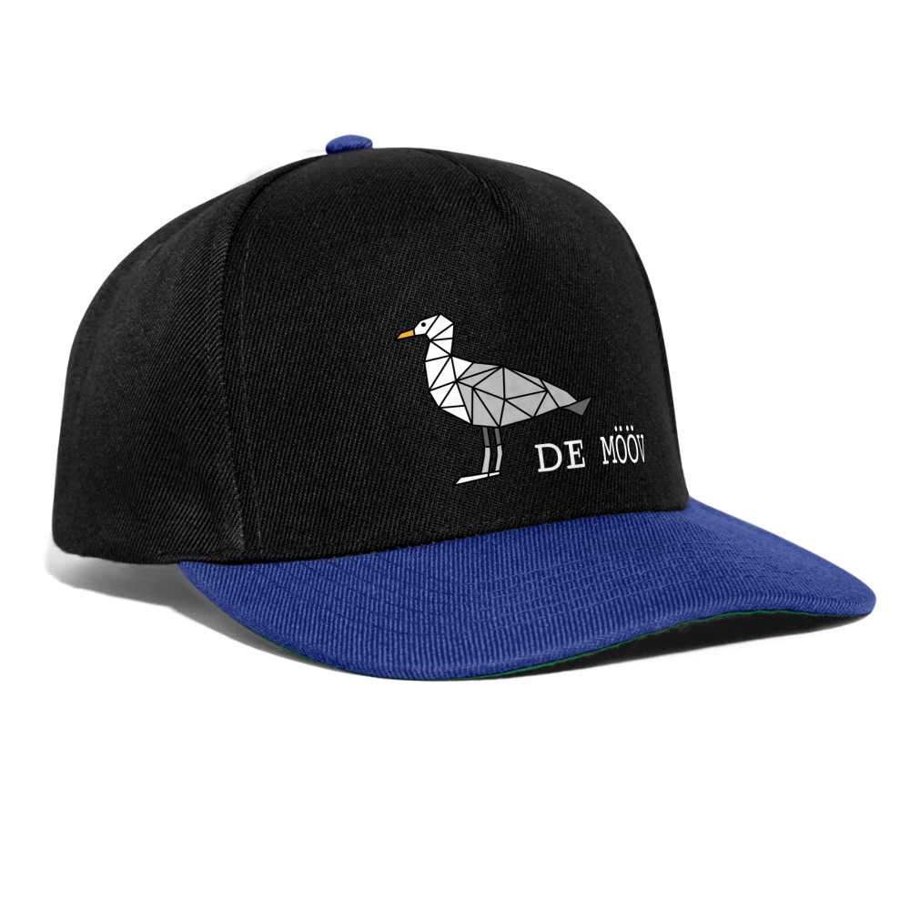 Snapback Cap - de Mööv (weiss) - Schwarz/Königsblau