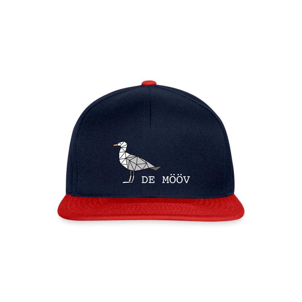 Snapback Cap - de Mööv (weiss) - Navy/Rot
