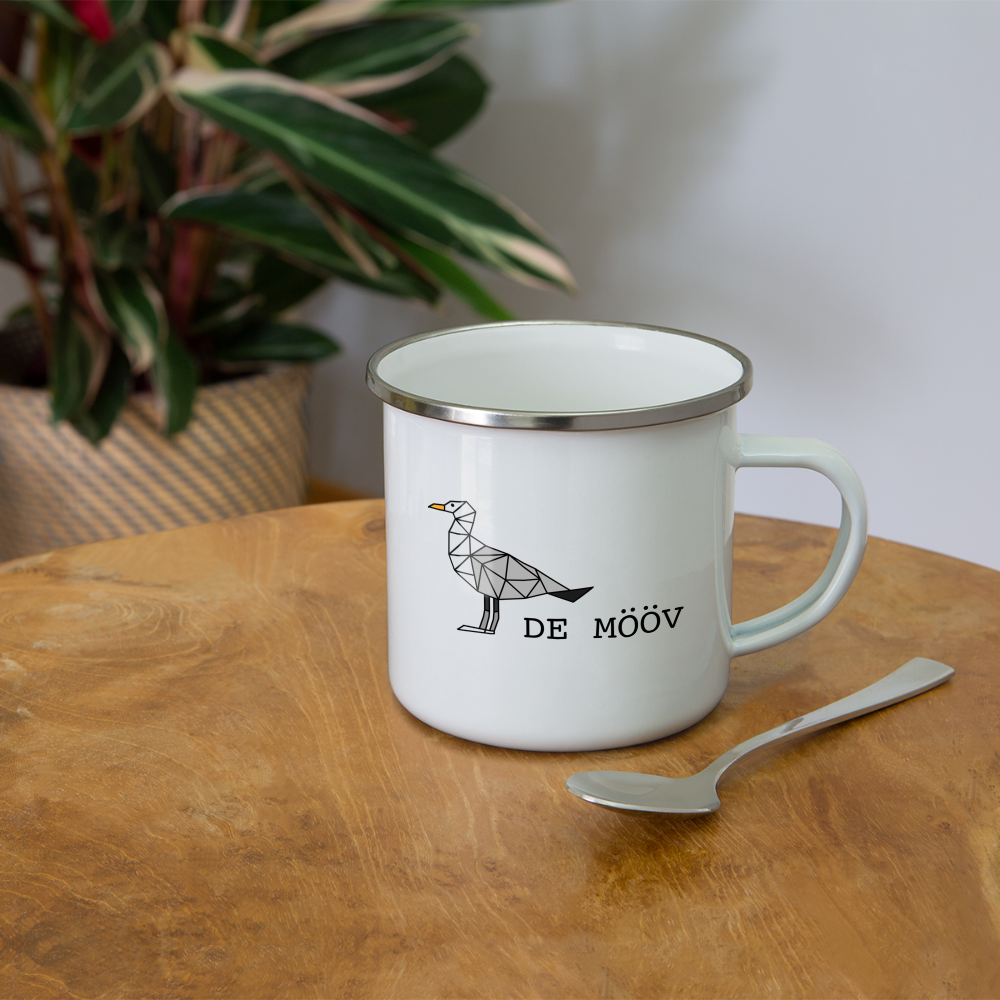 Emaille-Tasse - de Mööv - weiß