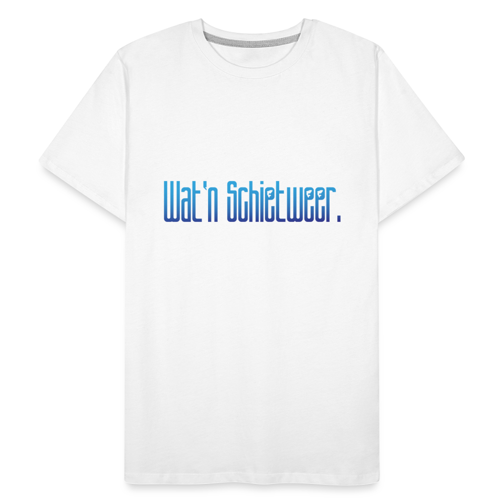 Männer Premium Bio T-Shirt - wat'n Schietweer - weiß
