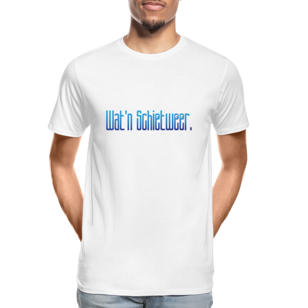Männer Premium Bio T-Shirt - wat'n Schietweer - weiß
