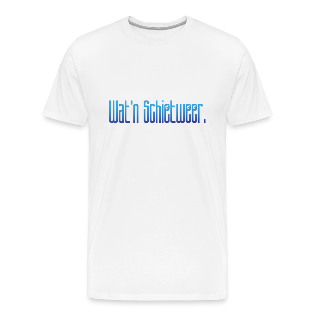 Männer Premium Bio T-Shirt - wat'n Schietweer - weiß