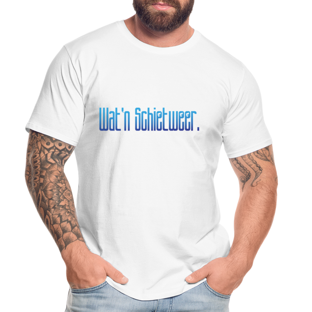 Männer Premium Bio T-Shirt - wat'n Schietweer - weiß