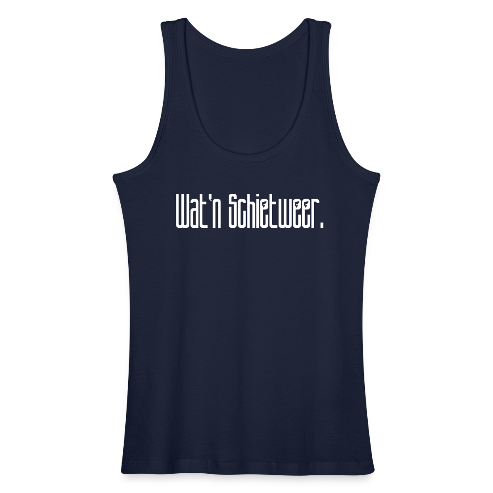 Frauen Bio Tank Top - wat'n Schietweer (weiss) - Navy