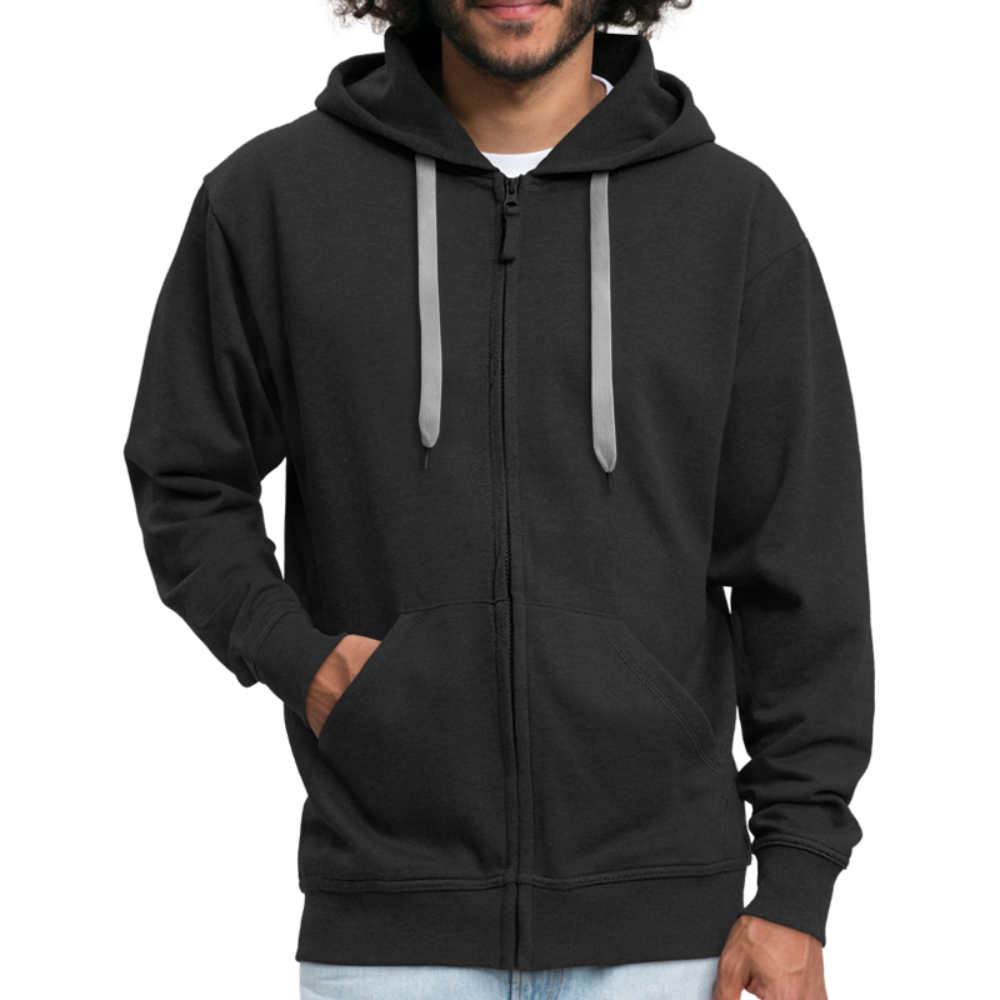 Männer Premium Kapuzenjacke - wat'n Schietweer (weiss) - Schwarz