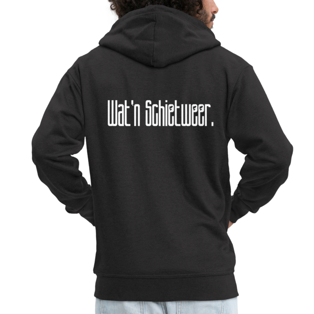Männer Premium Kapuzenjacke - wat'n Schietweer (weiss) - Schwarz