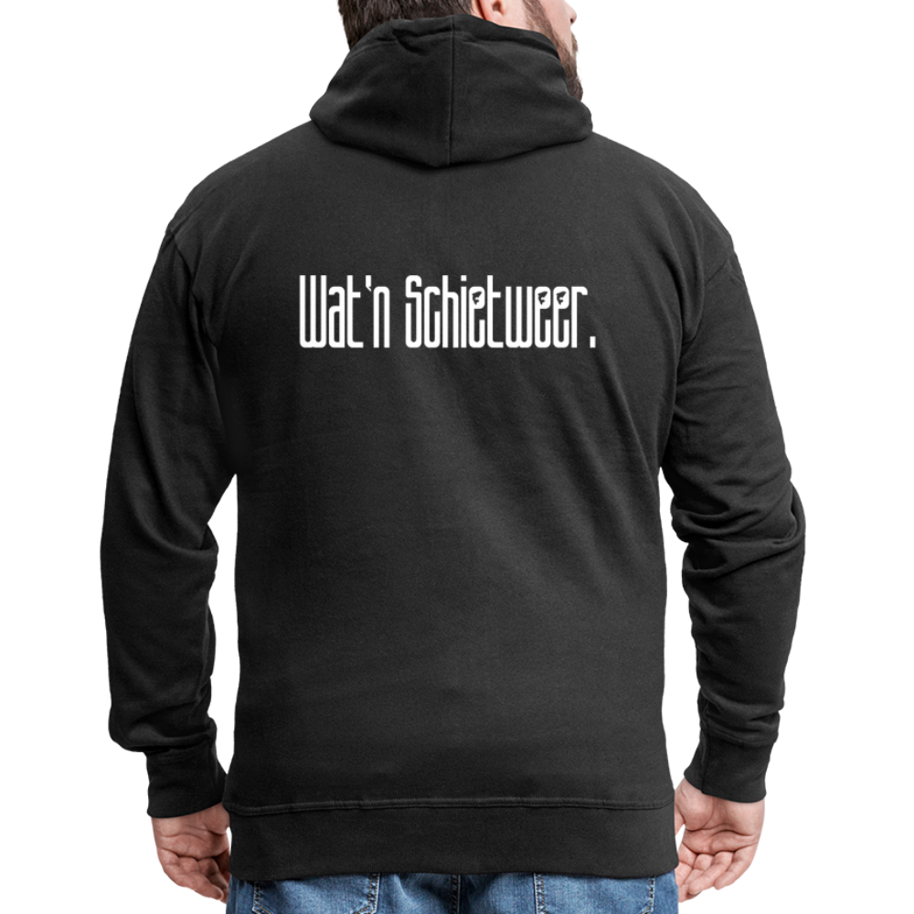 Männer Premium Kapuzenjacke - wat'n Schietweer (weiss) - Schwarz