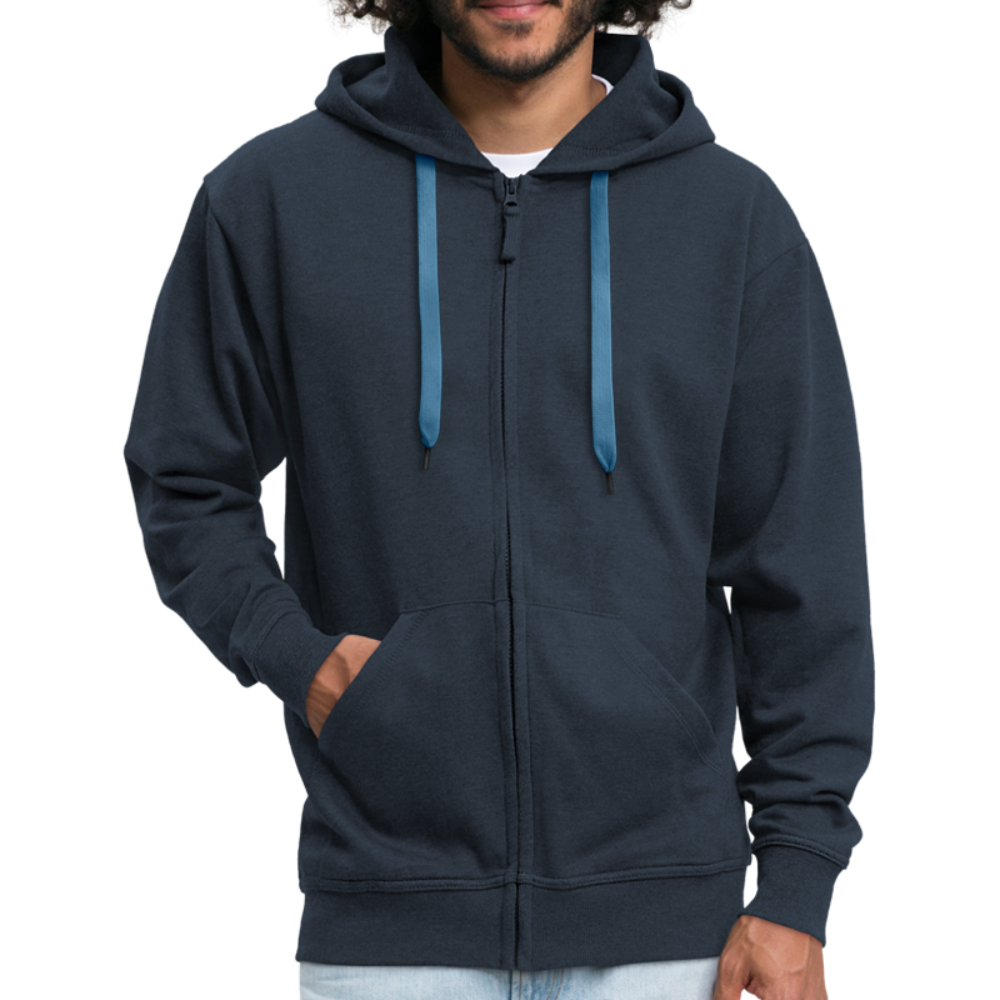 Männer Premium Kapuzenjacke - wat'n Schietweer (weiss) - Navy
