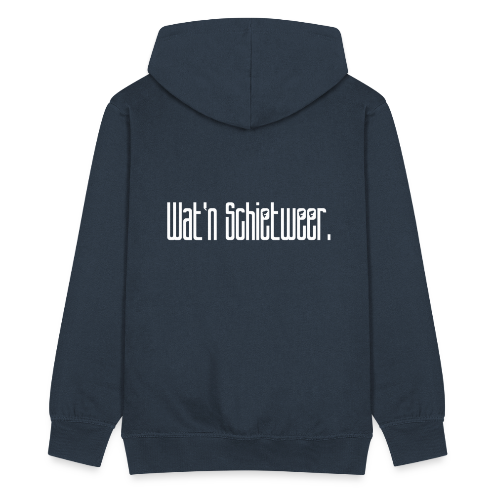 Männer Premium Kapuzenjacke - wat'n Schietweer (weiss) - Navy