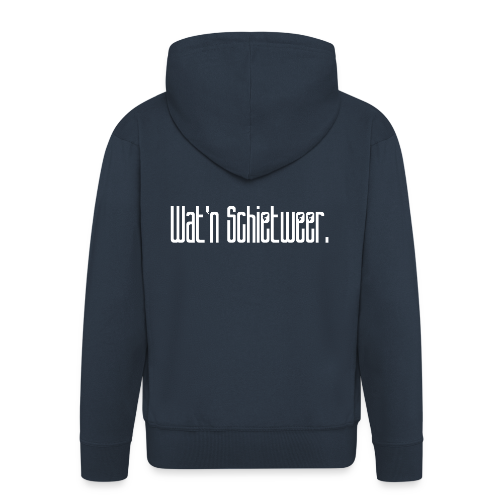 Männer Premium Kapuzenjacke - wat'n Schietweer (weiss) - Navy