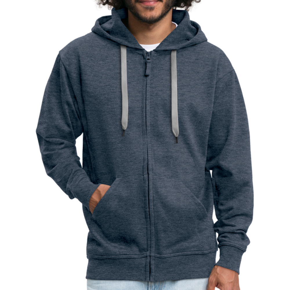 Männer Premium Kapuzenjacke - wat'n Schietweer (weiss) - Jeansblau