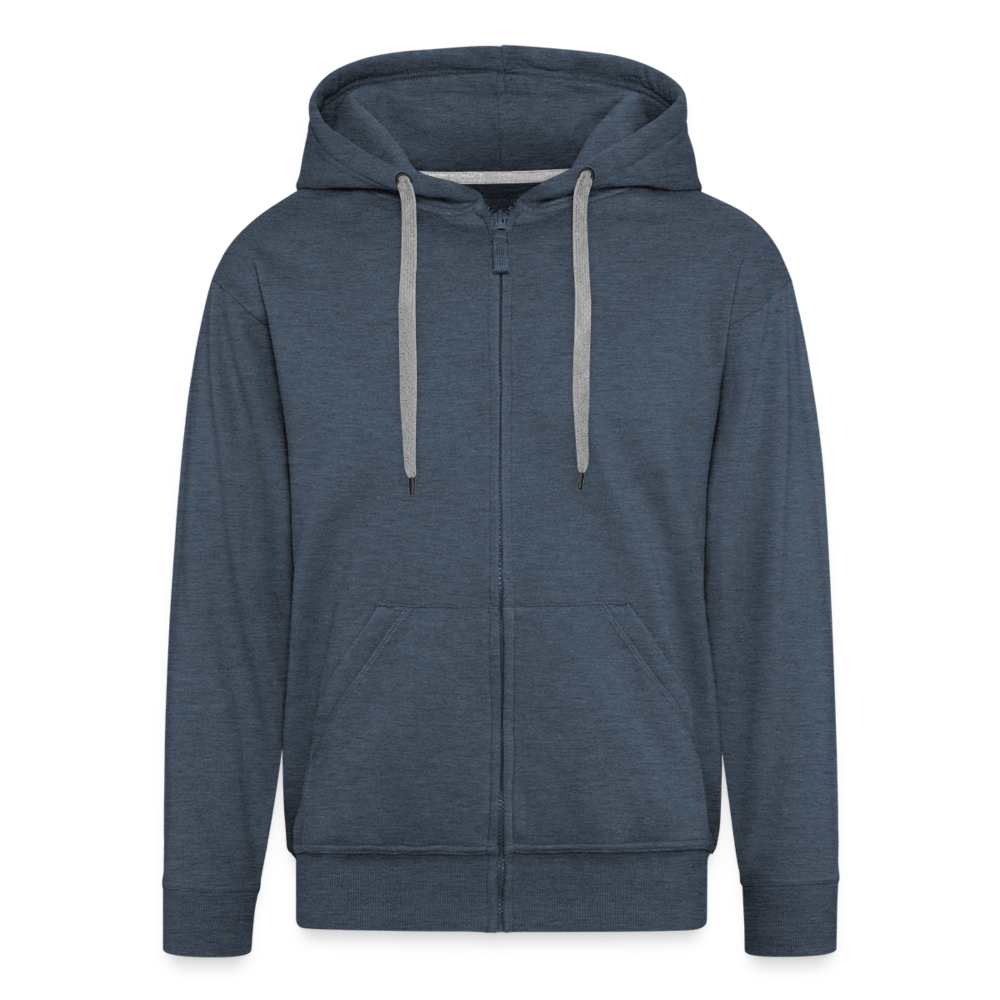Männer Premium Kapuzenjacke - wat'n Schietweer (weiss) - Jeansblau